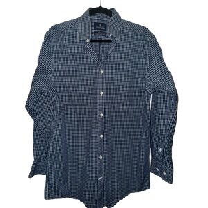 Stafford Navy Checkered Button Down Shirt Size 15 / 32-33